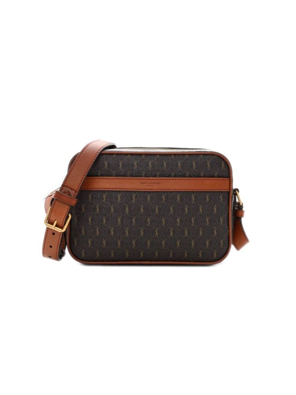 Saint Laurent Monogram Smooth Calfskin Canvas Camera Bag Chestnut 669957